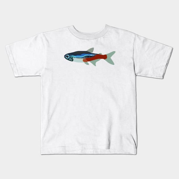 Neon Fish Kids T-Shirt by ElviaMontemayor